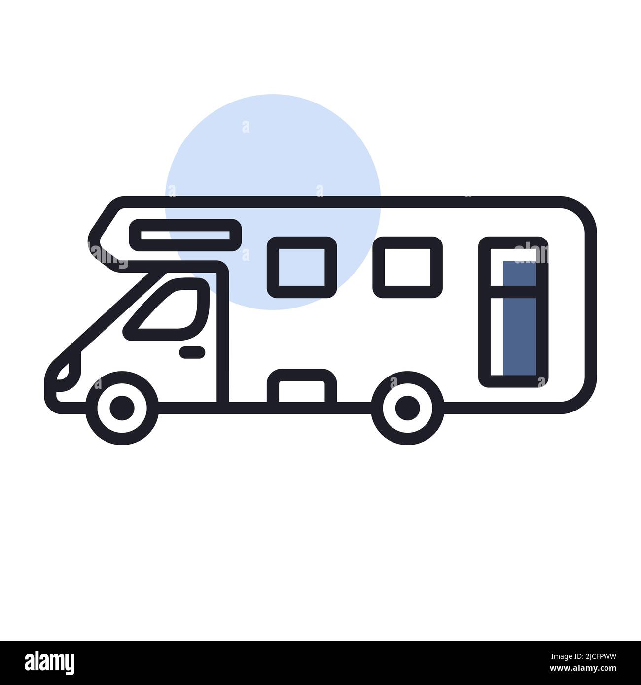 Mobile home Motor home Caravan Trailer Vehicle vector isolated icon ...