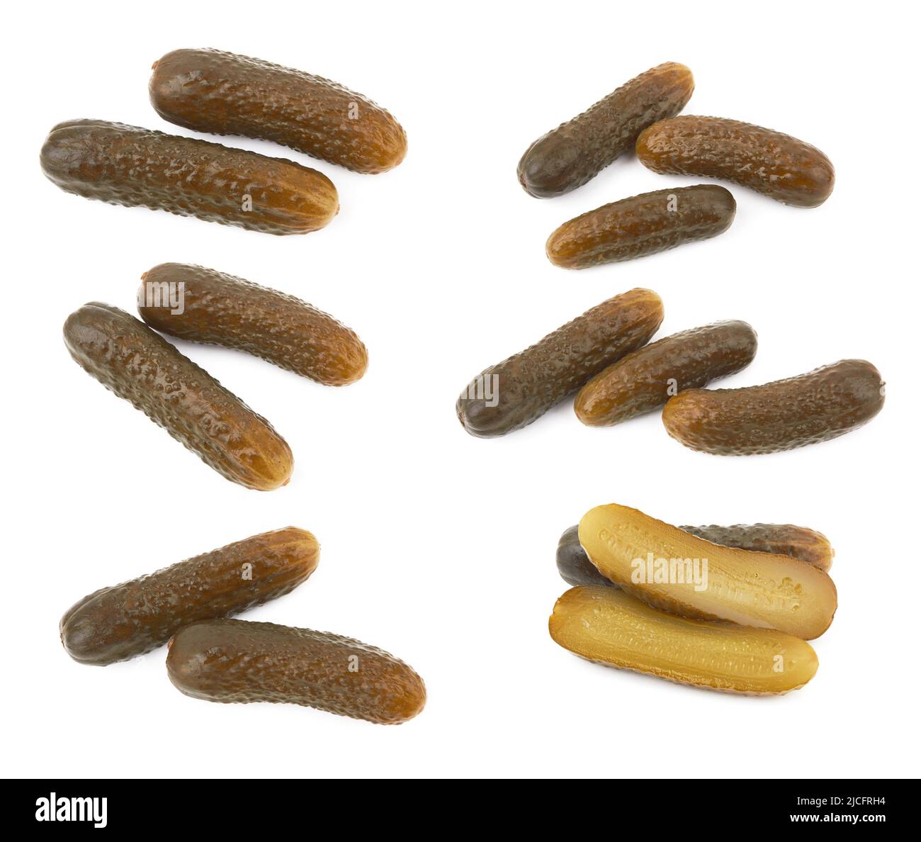 Marinated pickled cucumber isolated on white background Stock Photo