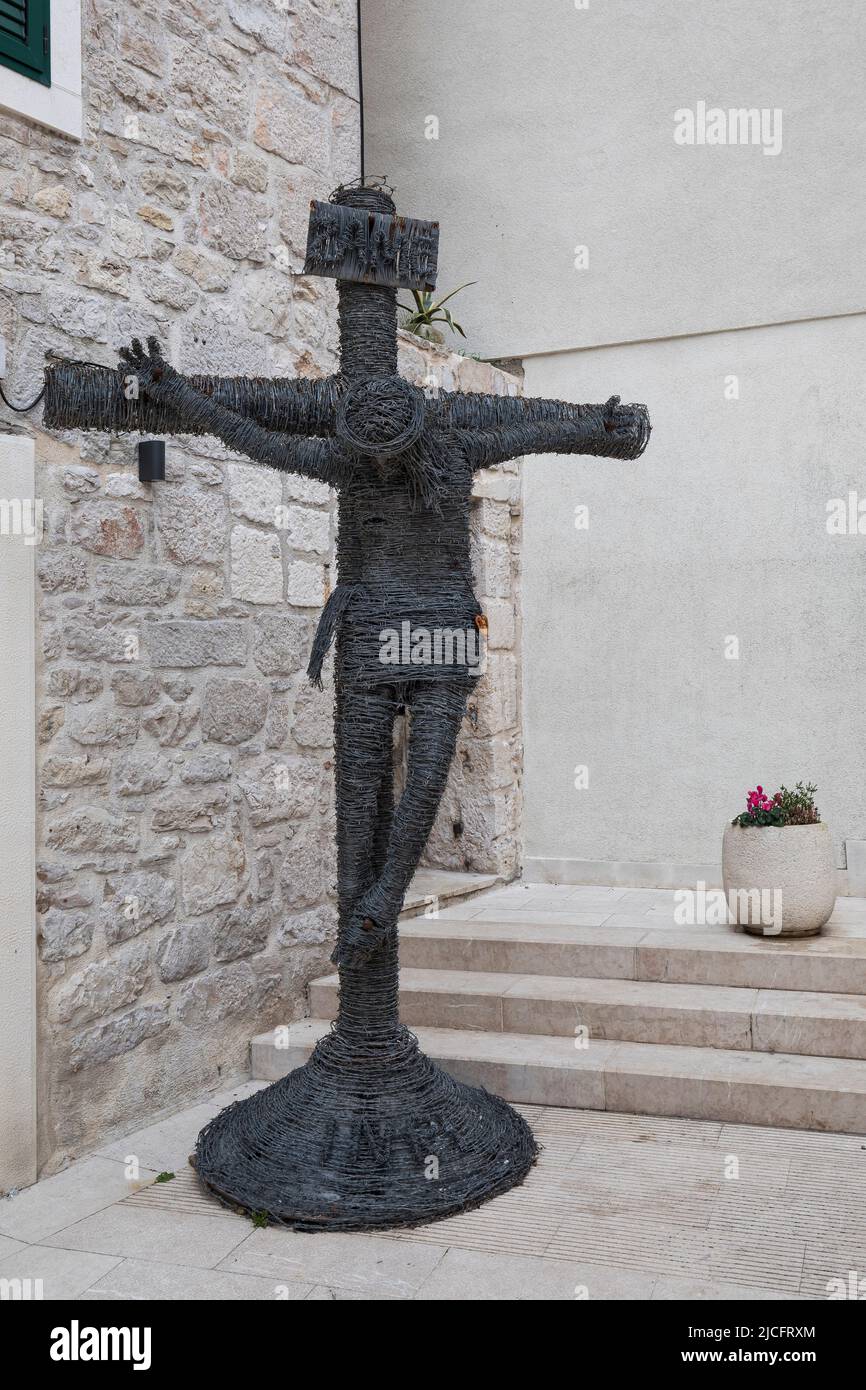 Crosses made 2024 from barbed wire