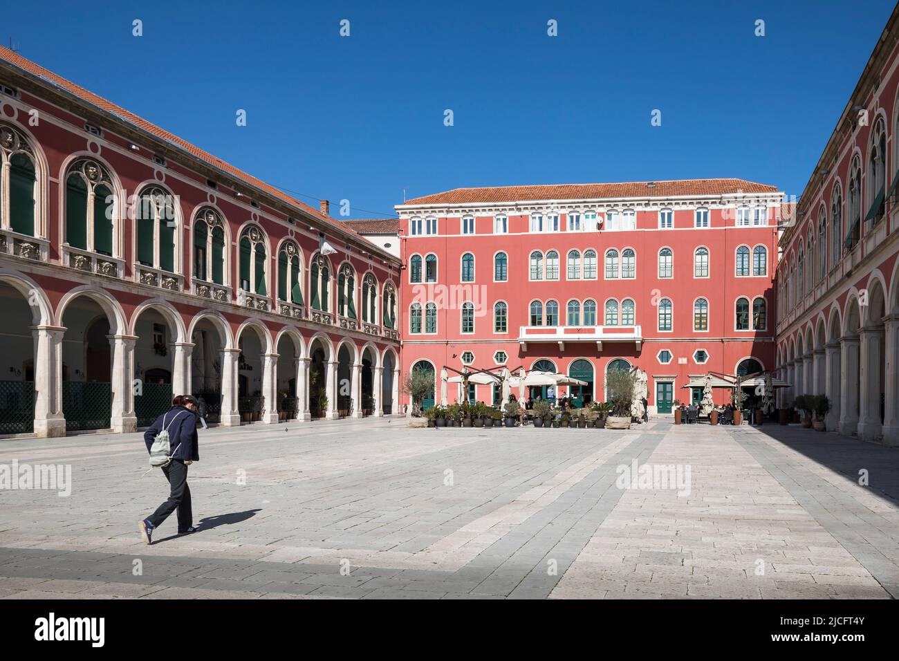 Procurative, Republic Square in the Old Town, Split, Split-Dalmatia County, Dalmatia, Croatia, Europe Stock Photo