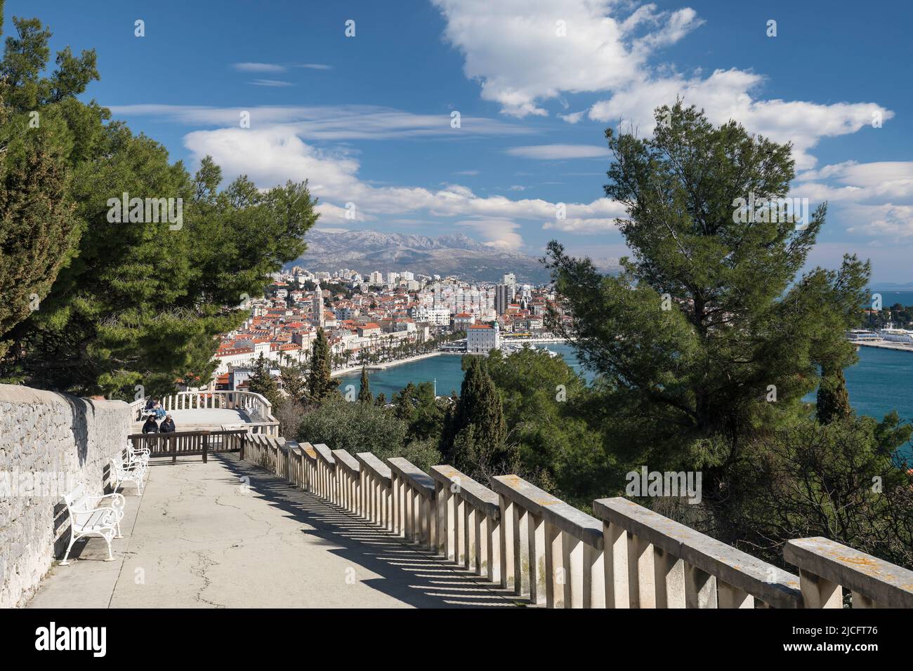 View from Marjan Hill towards Split, Split-Dalmatia County, Dalmatia, Croatia, Europe Stock Photo