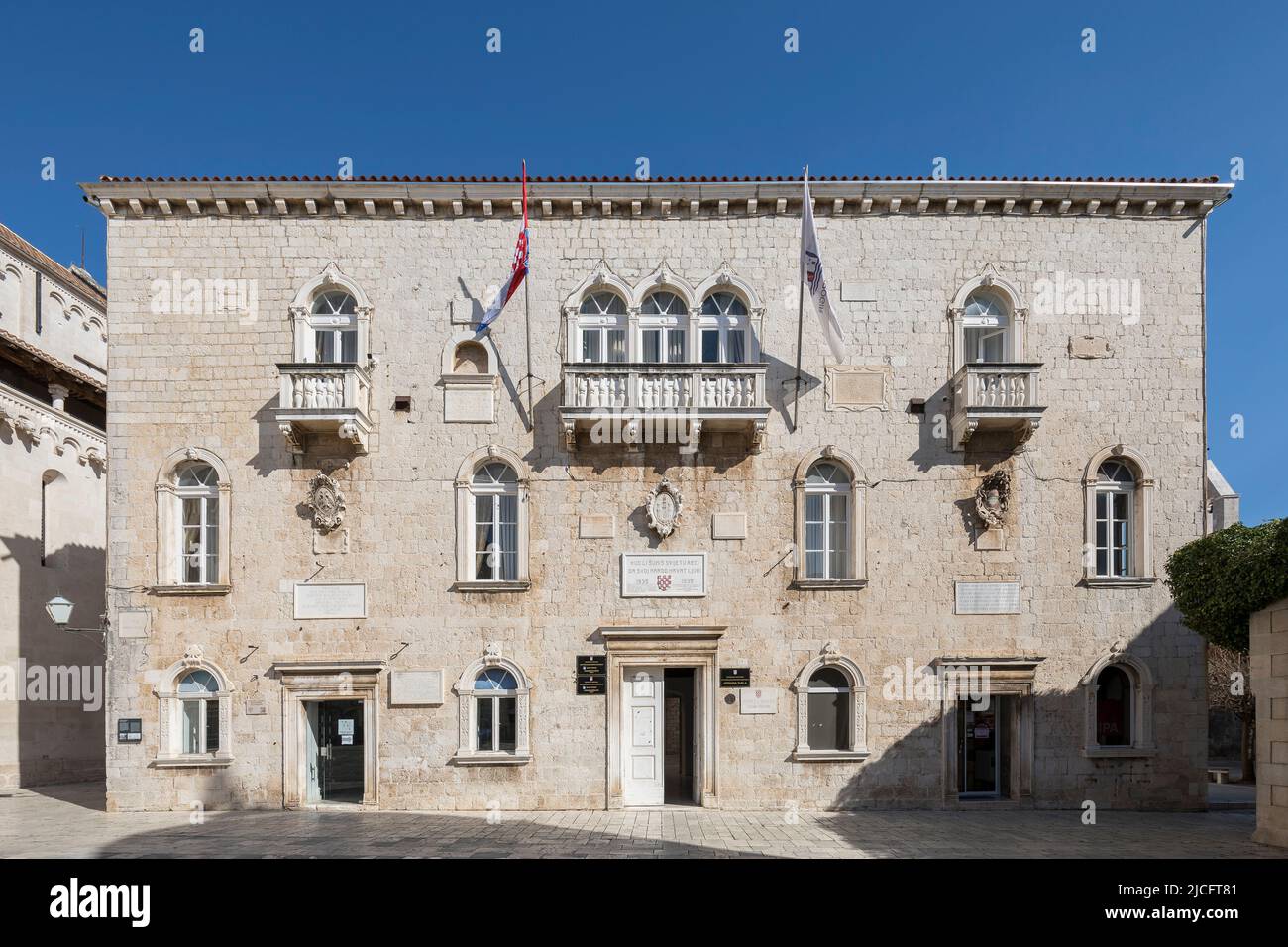 Town Hall in the Old Town of Trogir, UNESCO World Heritage Site, Split-Dalmatia County, Dalmatia, Croatia, Europe Stock Photo