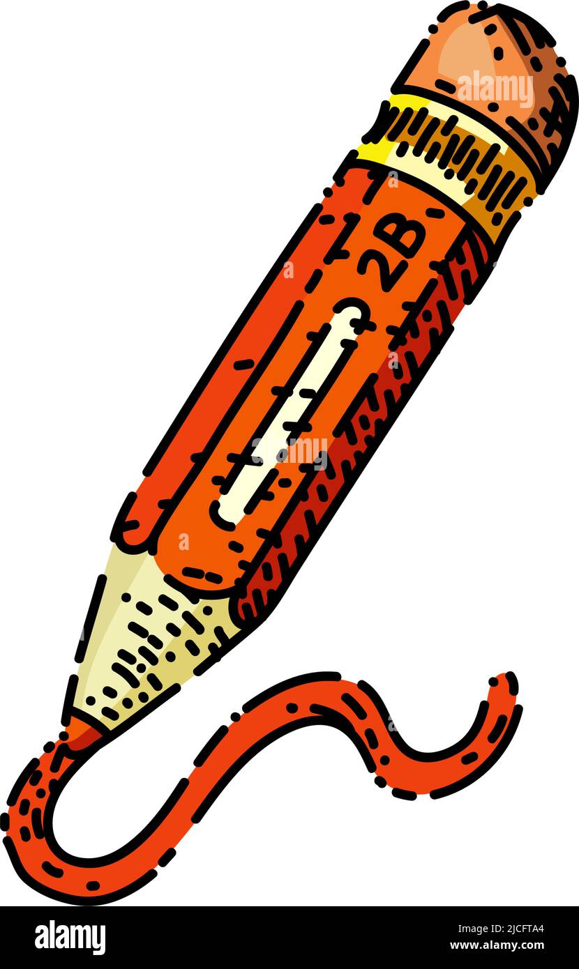 pencil stationery sketch hand drawn vector Stock Vector Image & Art Alamy