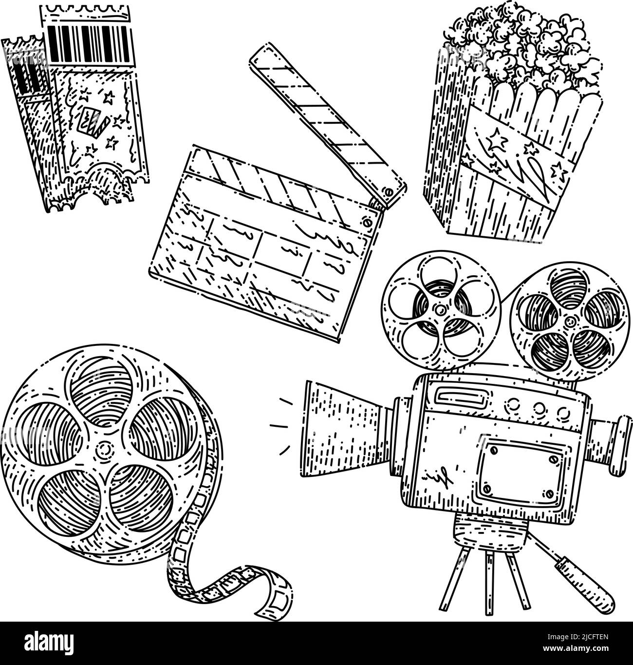 cinema movie set sketch hand drawn vector Stock Vector Image & Art Alamy