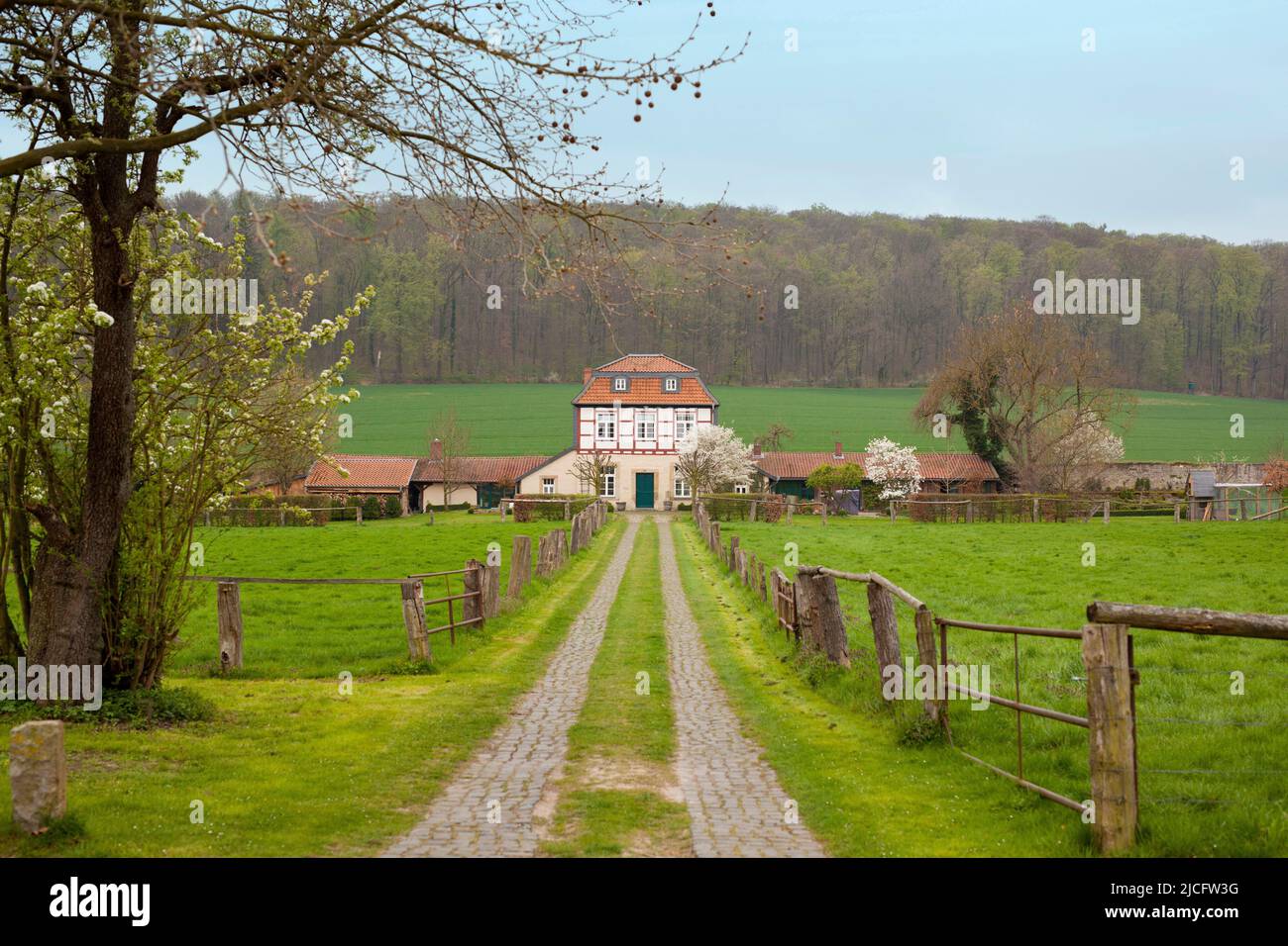Coachman's house at Derneburg Castle, Holle municipality, Hildesheim district, Lower Saxony, Germany Stock Photo