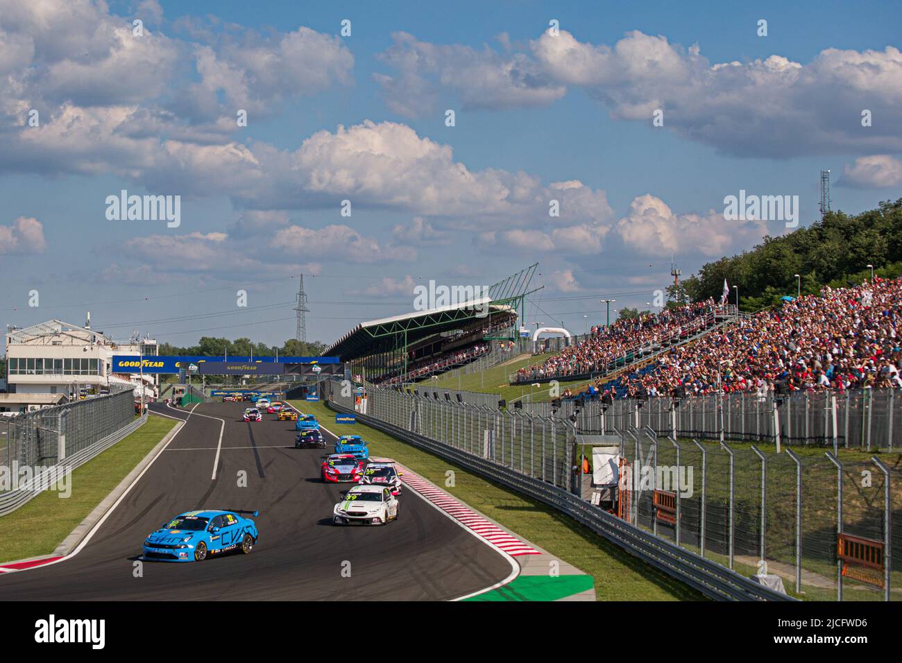 12 URRUTIA Santiago (URY), Cyan Performance Lynk & Co, Lynk & Co 03 TCR, 79 HUFF Robert (GBR), Zengo Motorsport, CUPRA Leon Competicion, action during the WTCR - Race of Hungary 2022, 3rd round of the 2022 FIA World Touring Car Cup, on the Hungaroring from June 10 to 12 in Budapest, Hungary - Photo: Clement Luck/DPPI/LiveMedia Stock Photo