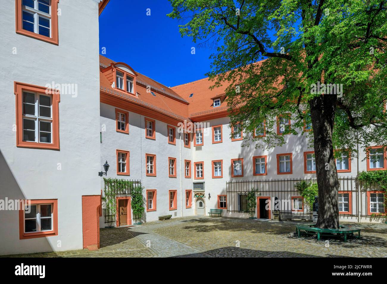 Cathedral monastery in Bautzen: The more than 1000 year old city of Bautzen in Upper Lusatia has a well restored old town with many towers and historic buildings. Stock Photo