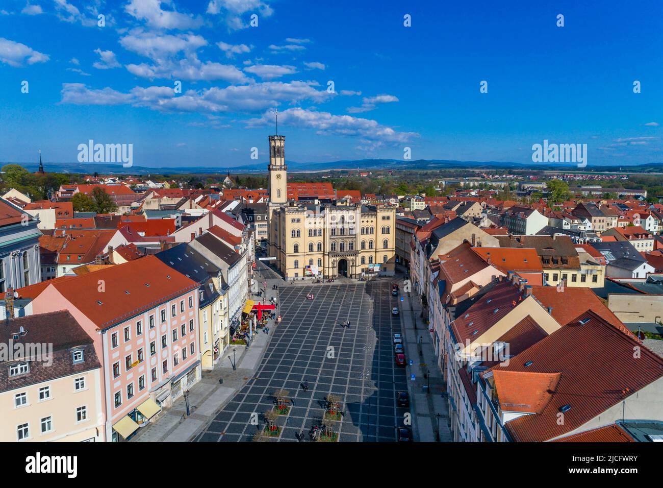 The city of Zittau is the most southeastern city in Saxony. Stock Photo
