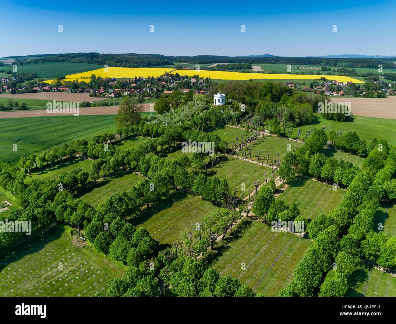 God's field and manorial garden in Herrnhut Stock Photo