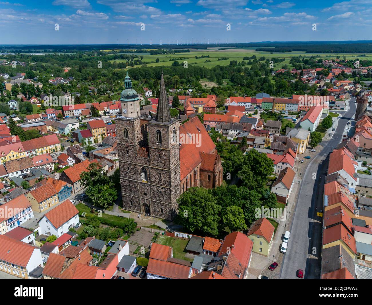 Jüterbog Nikolaikirche: Jüterbog was once the medieval capital of Fläming. In the Middle Ages, this was an important scene of the Reformation, as the impetus for Luther's theses against the indulgence trade by the Dominican monk Johann Te Stock Photo