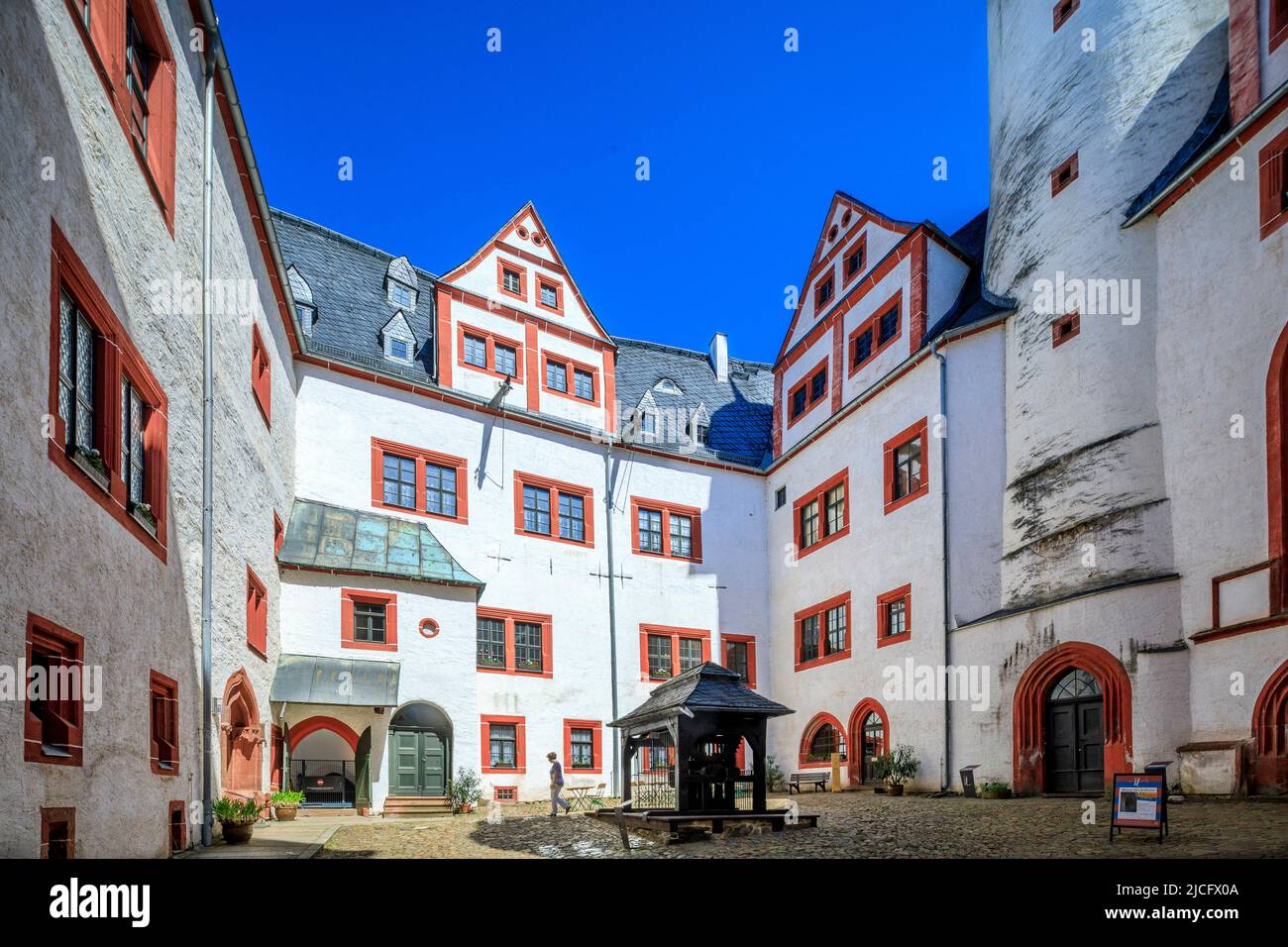 Rochsburg Castle: The name –€œRochsburg–€ can be derived from –€œsmell–€, which means mountain or rock ledge. Stock Photo