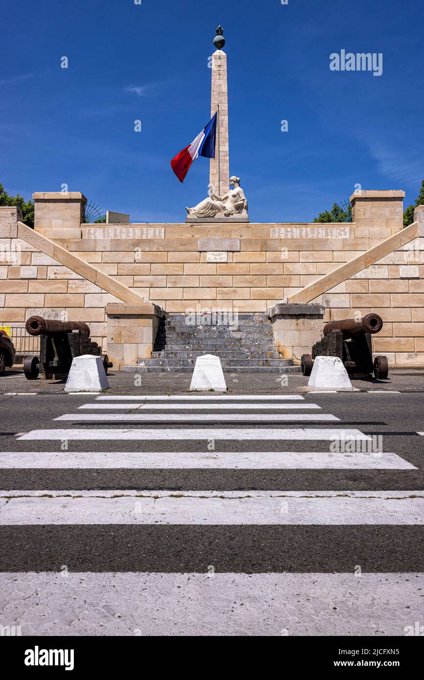 Monument honoring French World War II victims in the port of Port-Vendres, Occitania, France. Stock Photo