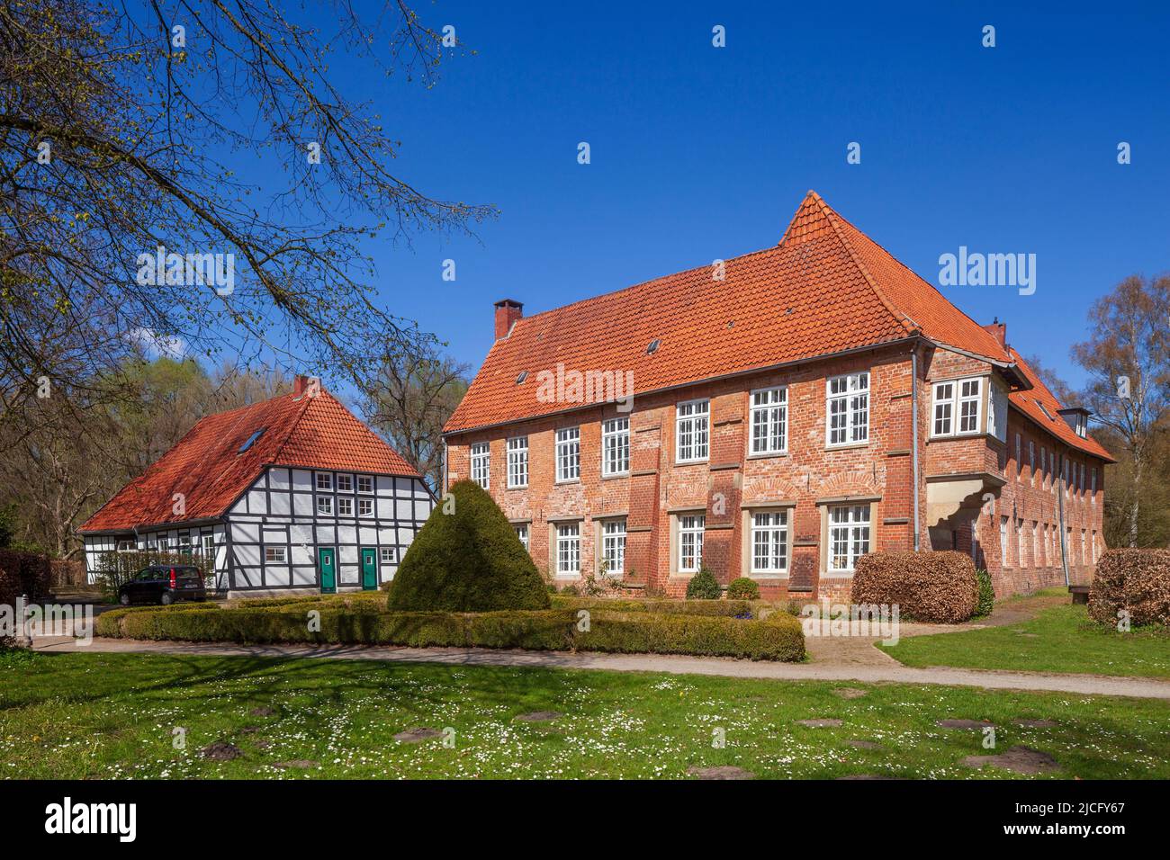 Medieval moated castle Blomendal in Bremen-Blumenthal, Bremen, Germany, Europe Stock Photo
