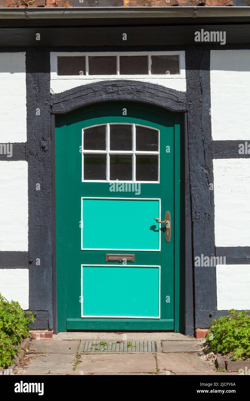 Door, half-timbered house at Blomendal Castle in Bremen-Blumenthal, Bremen, Germany, Europe Stock Photo