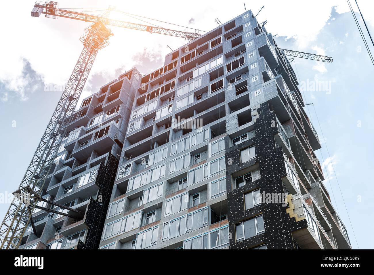 Residential apartment or business office building construction site