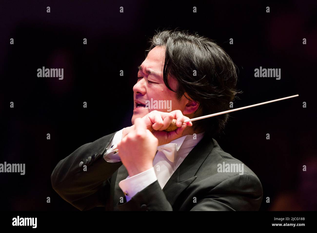 The English Chamber Orchestra, conducted by the Japanese conductor Daisuke Muranaka. Cadogan Hall, Sloane Terrace, Chelsea, London, UK.  18 Mar 2015 Stock Photo