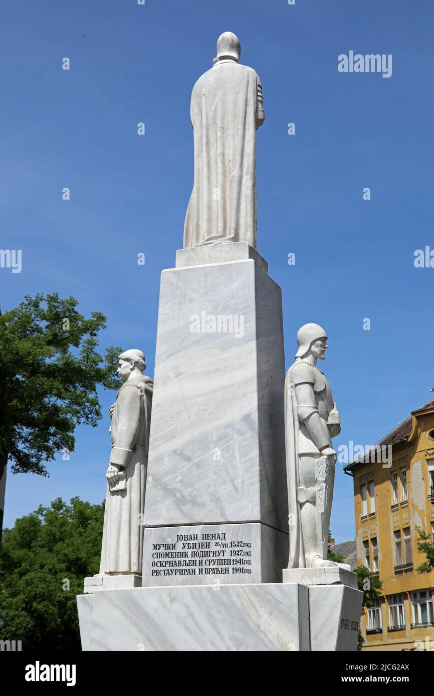 Emperor Jovan Nenad monument in Subotica Stock Photo