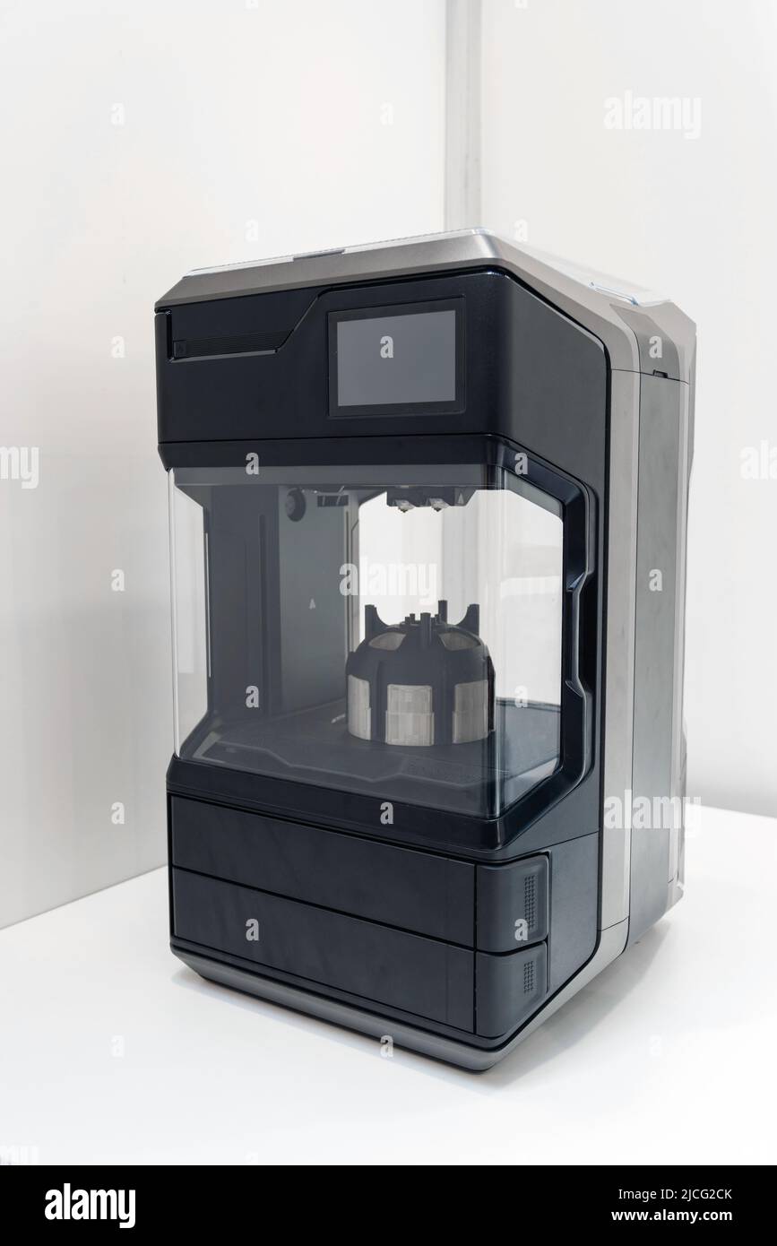 A 3d printer in the laboratory prints a structure from a polymer Stock Photo