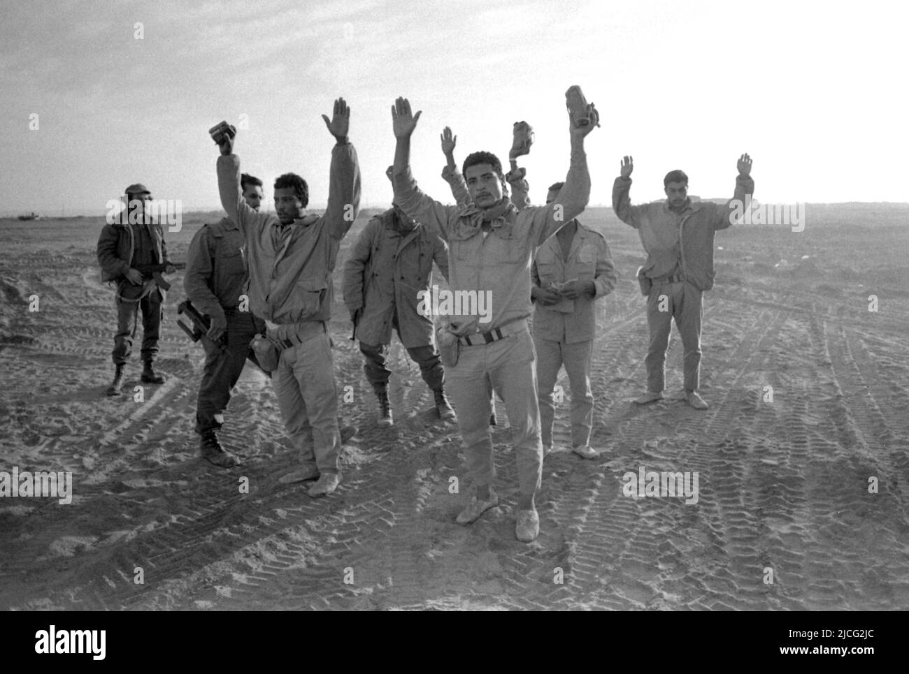 Israel. 06th July, 2020. Egyptian soldiers stand in sand with hands raised, surrendered during Yom Kippur War, The Yom Kippur War between Israel and the Arab states of Egypt, Jordan and Syria lasted from October 6 to October 25, 1973, Â Credit: dpa/Alamy Live News Stock Photo