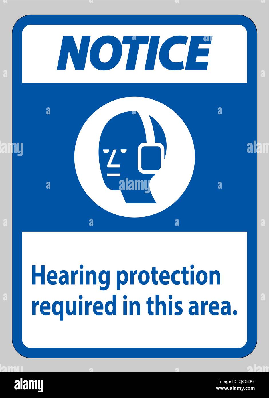 Notice PPE Sign Hearing Protection Required In This Area with Symbol Stock Vector Image & Art