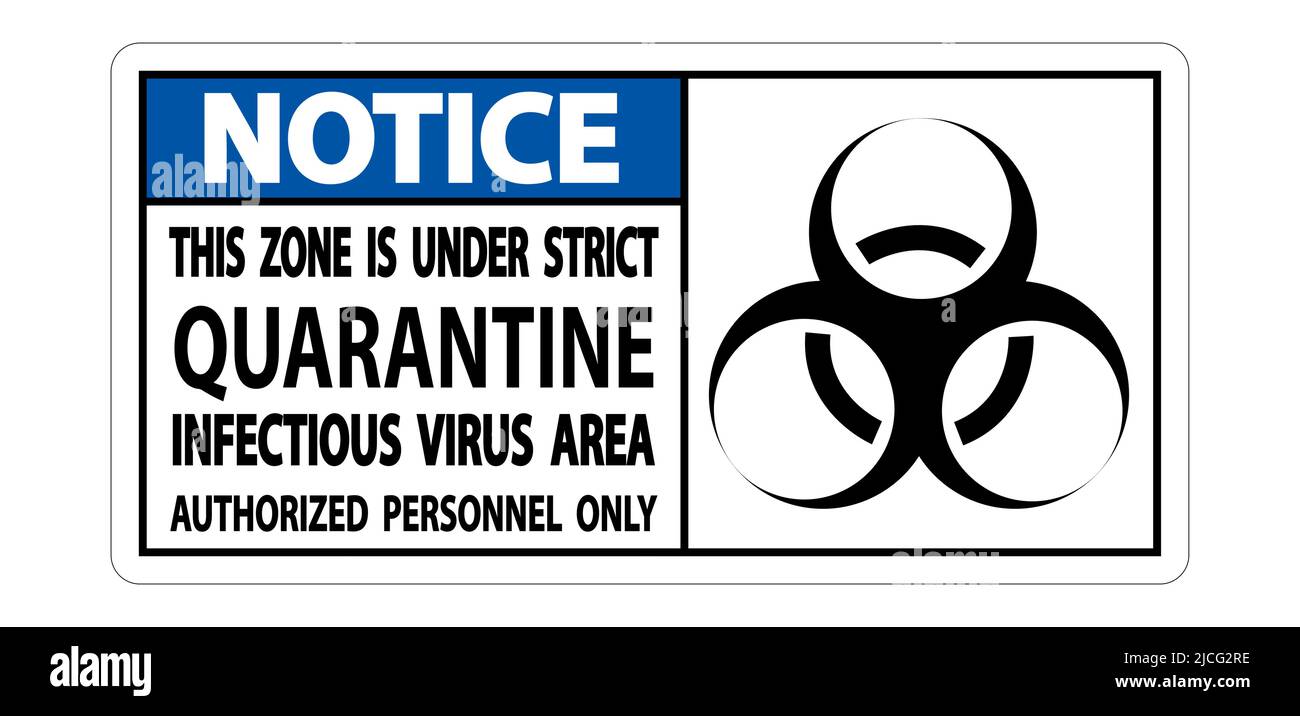 Notice Quarantine Infectious Virus Area Sign Isolate On White ...