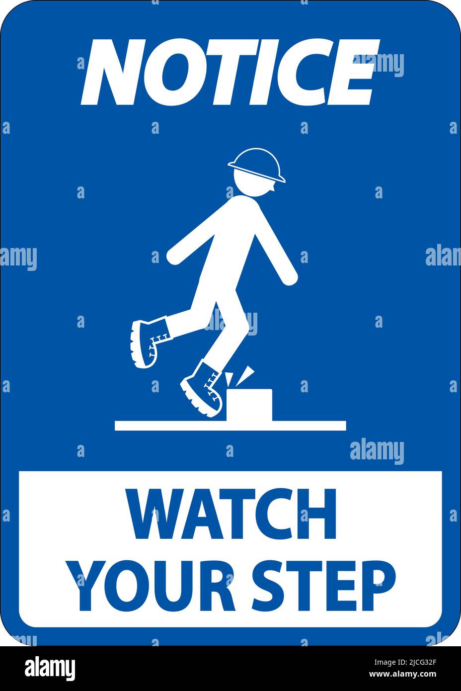 Notice Watch Your Step Sign On White Background Stock Vector Image