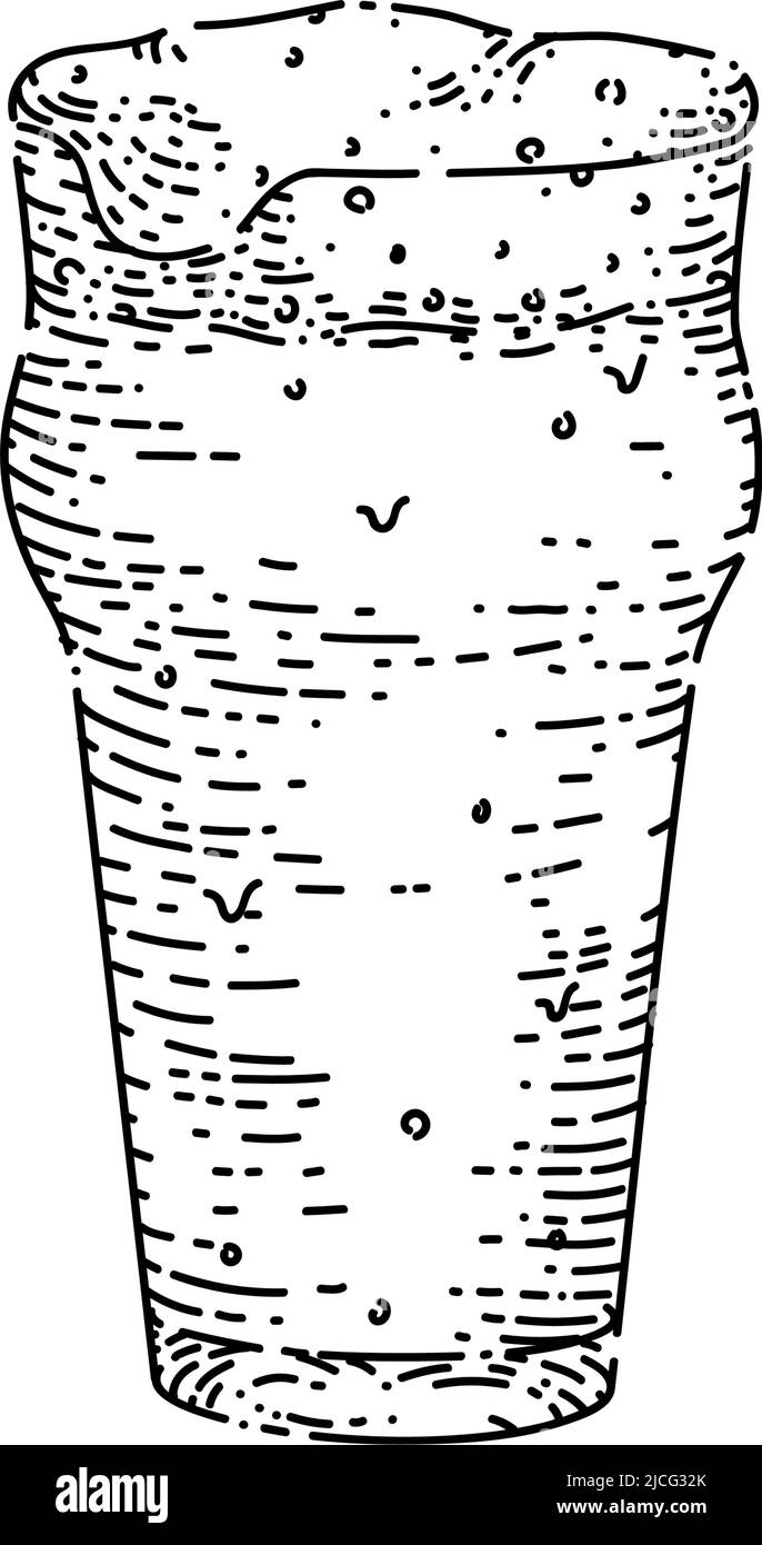 beer cup sketch hand drawn vector Stock Vector