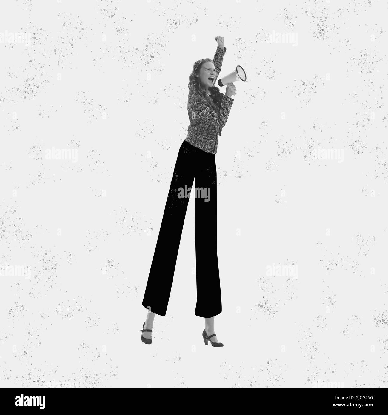 Artwork. Young beautiful charming girl retro, 70s, 80s fashion style