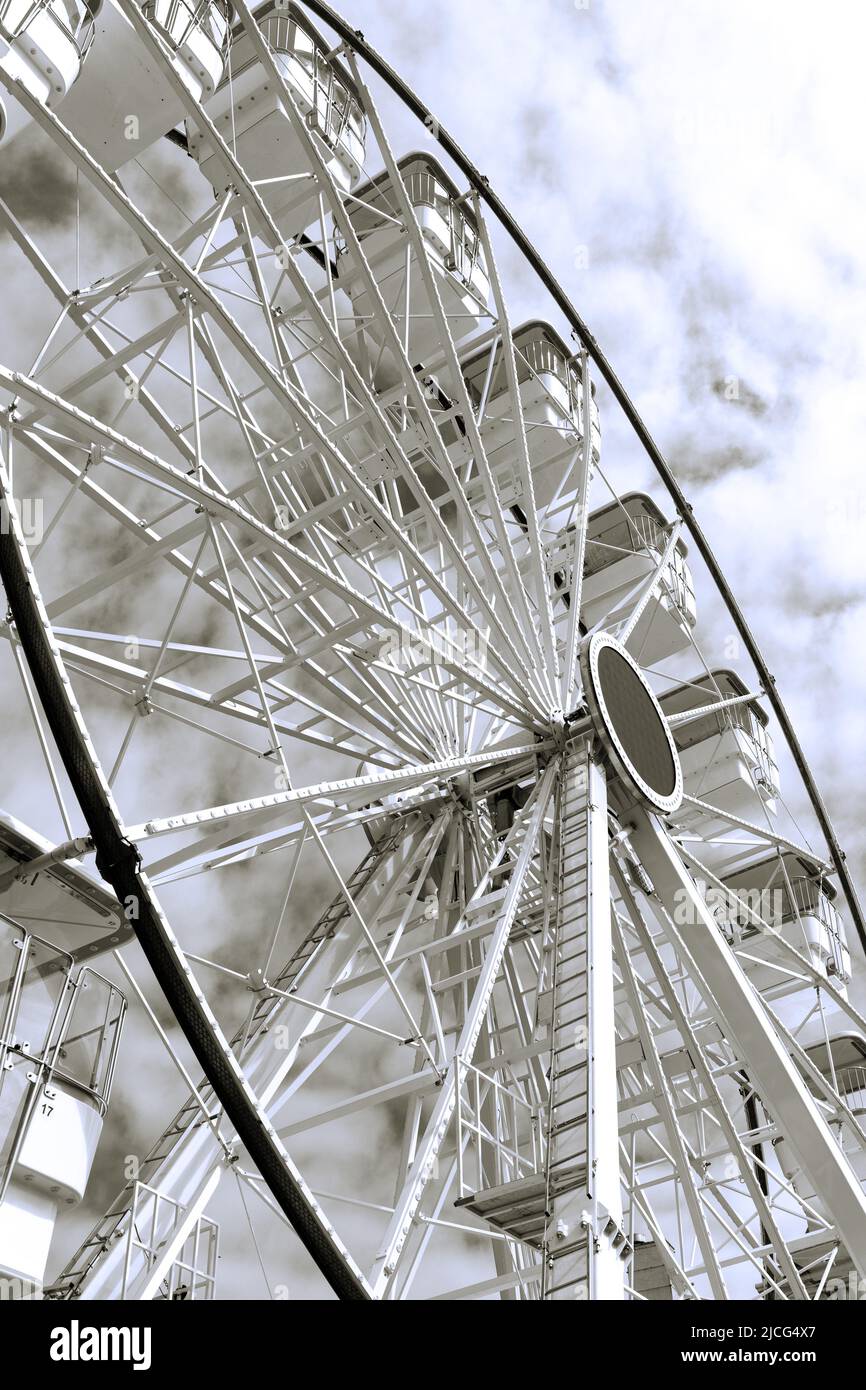 Llandudno. Ferris wheel on Pier. North Wales UK Stock Photo