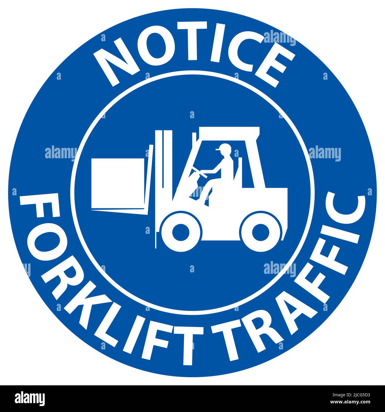 Notice Forklift Traffic Floor Sign On White Background Stock Vector ...
