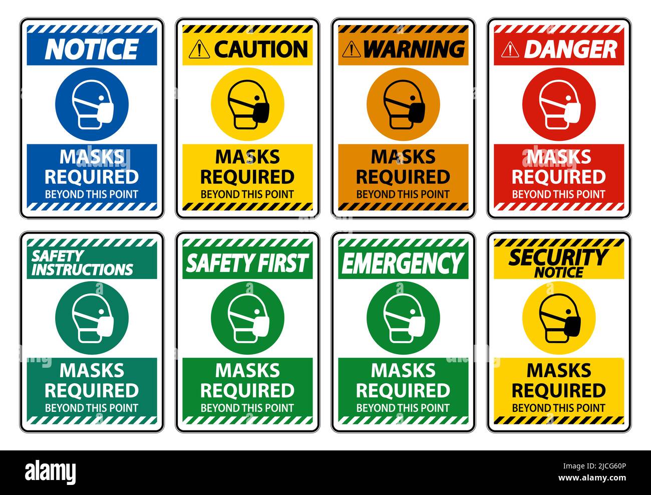 Masks Required Beyond This Point Sign Isolate On White Background ...
