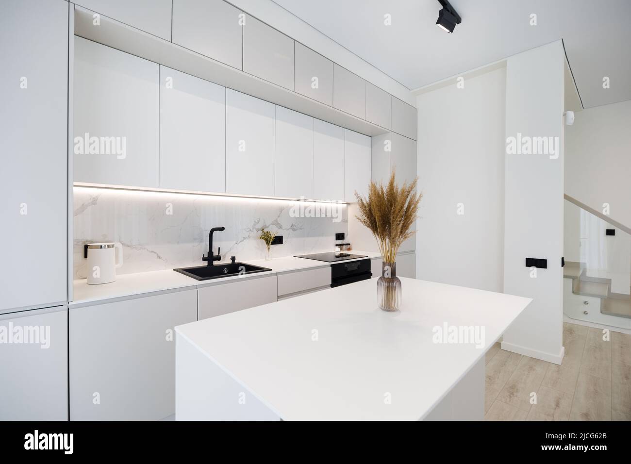 Kitchen in a private apartment Stock Photo - Alamy - Apartment With Private Gourmet Kitchen