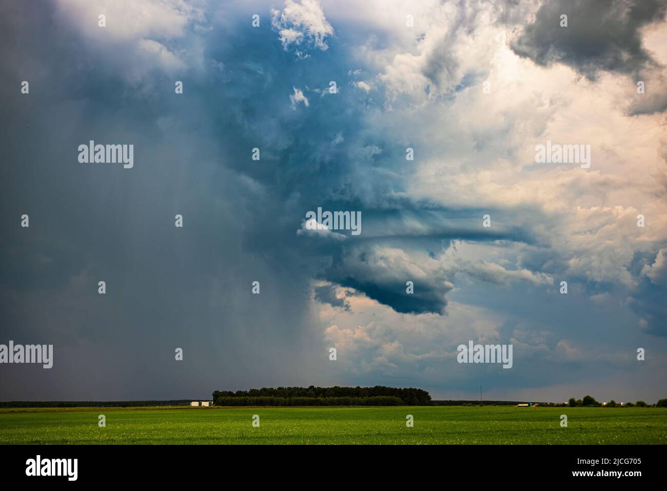 A Low Precipitation Supercell, amazing storm structure Stock Photo