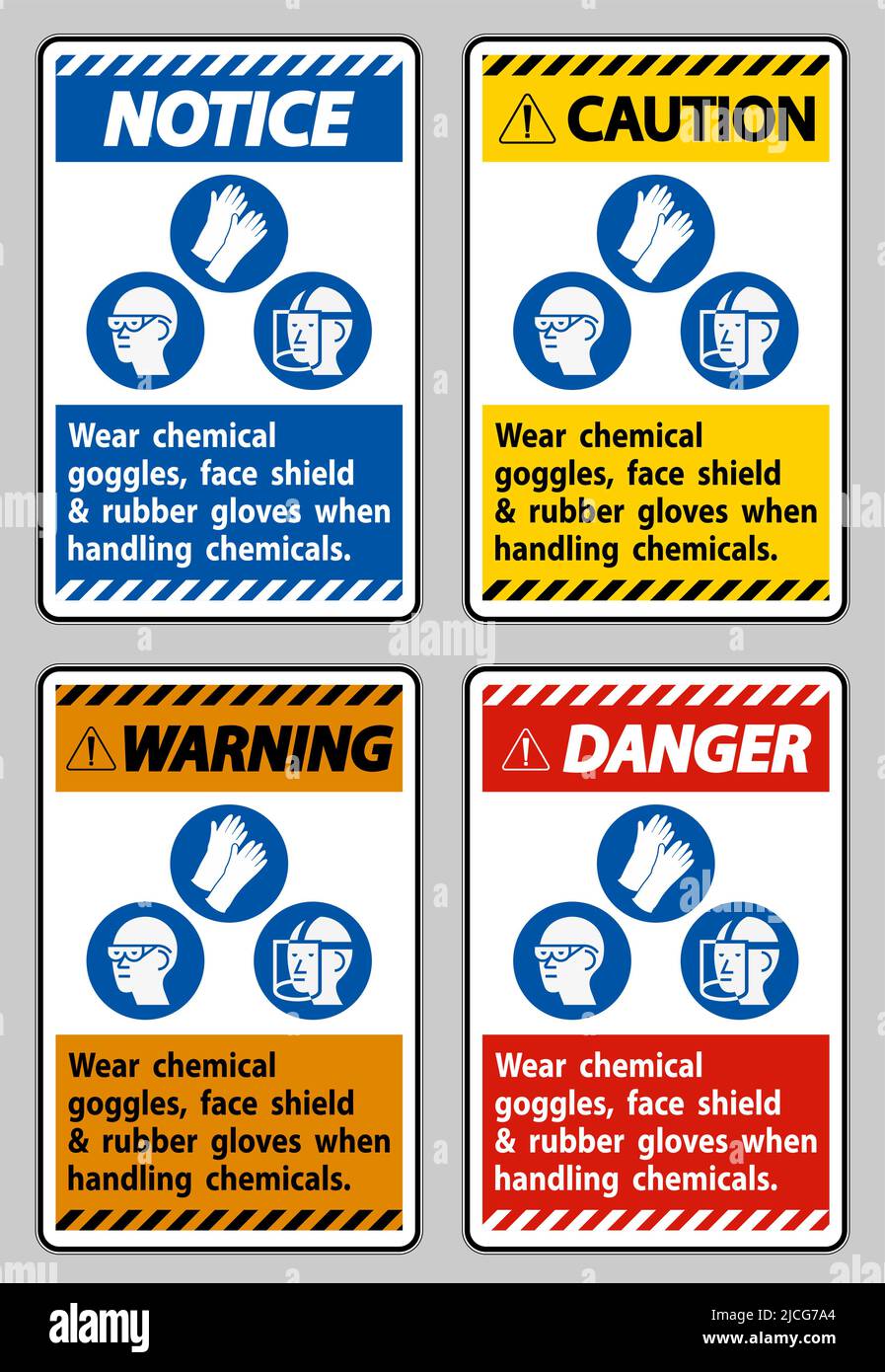 Wear Chemical Goggles, Face Shield and Rubber Gloves When Handling