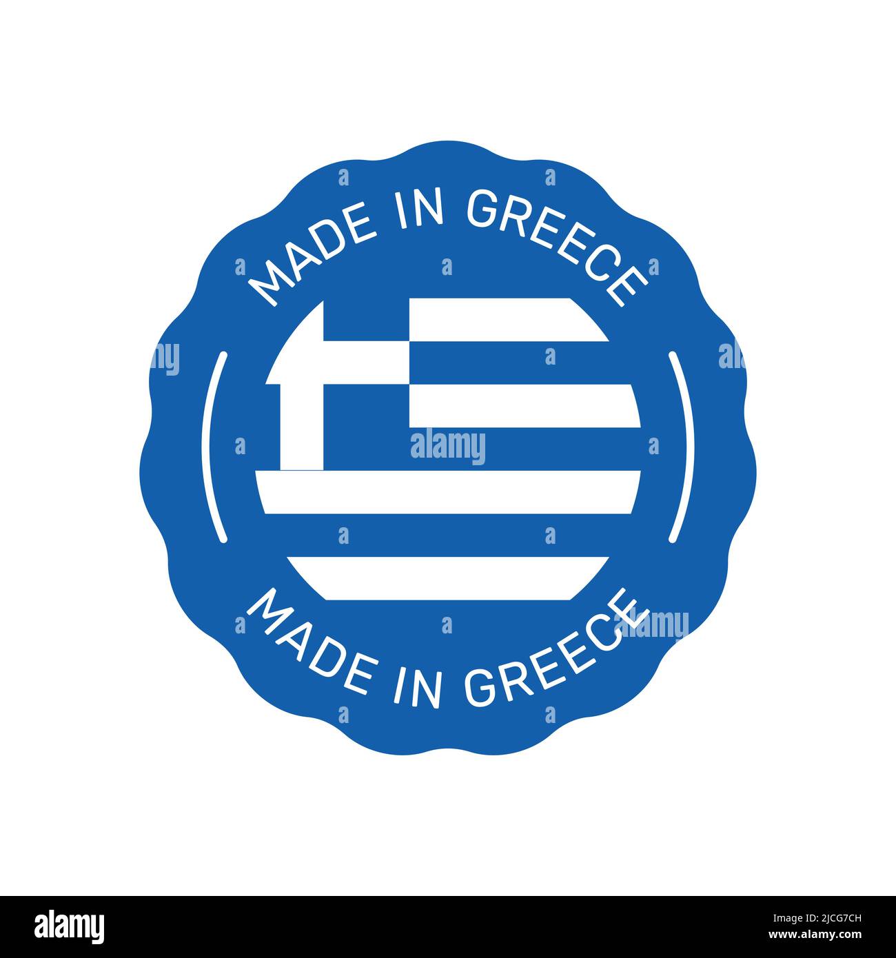 Made in Greece colorful vector badge. Label sticker with Greece flag. Stock Vector