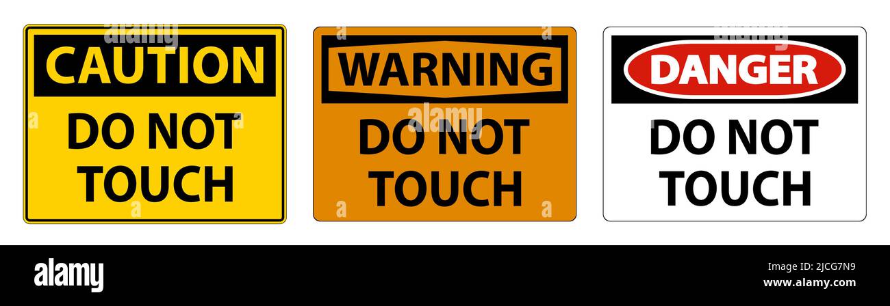 Do not touch and please do not touch sign Stock Vector