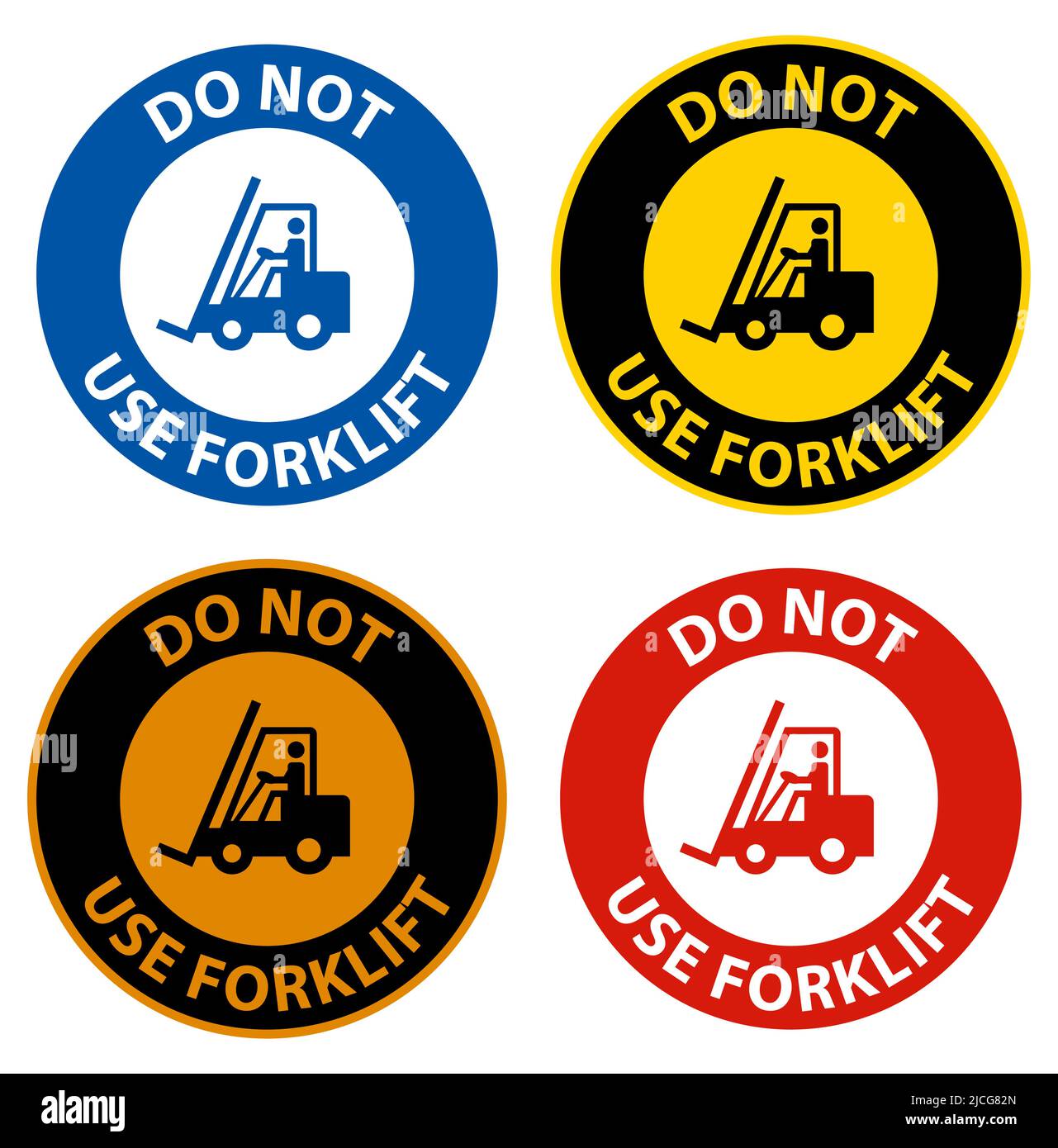Danger Do Not Use Forklift Sign On White Background Stock Vector