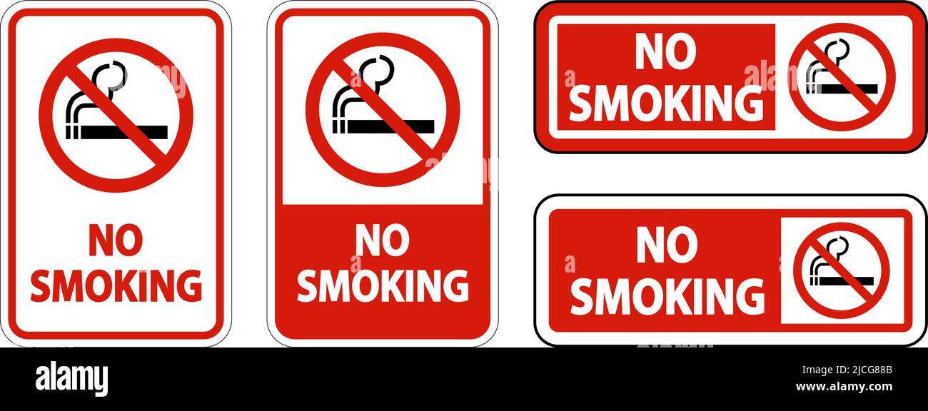 No Smoking Sign On White Background Stock Vector