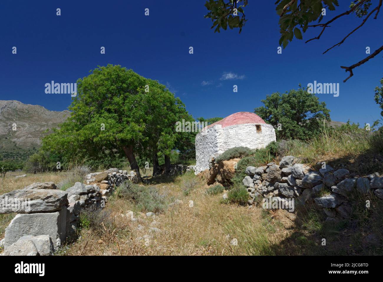 Aghios Akindinos, Tilos, Dodecanese islands, Southern Aegean, Greece. Stock Photo