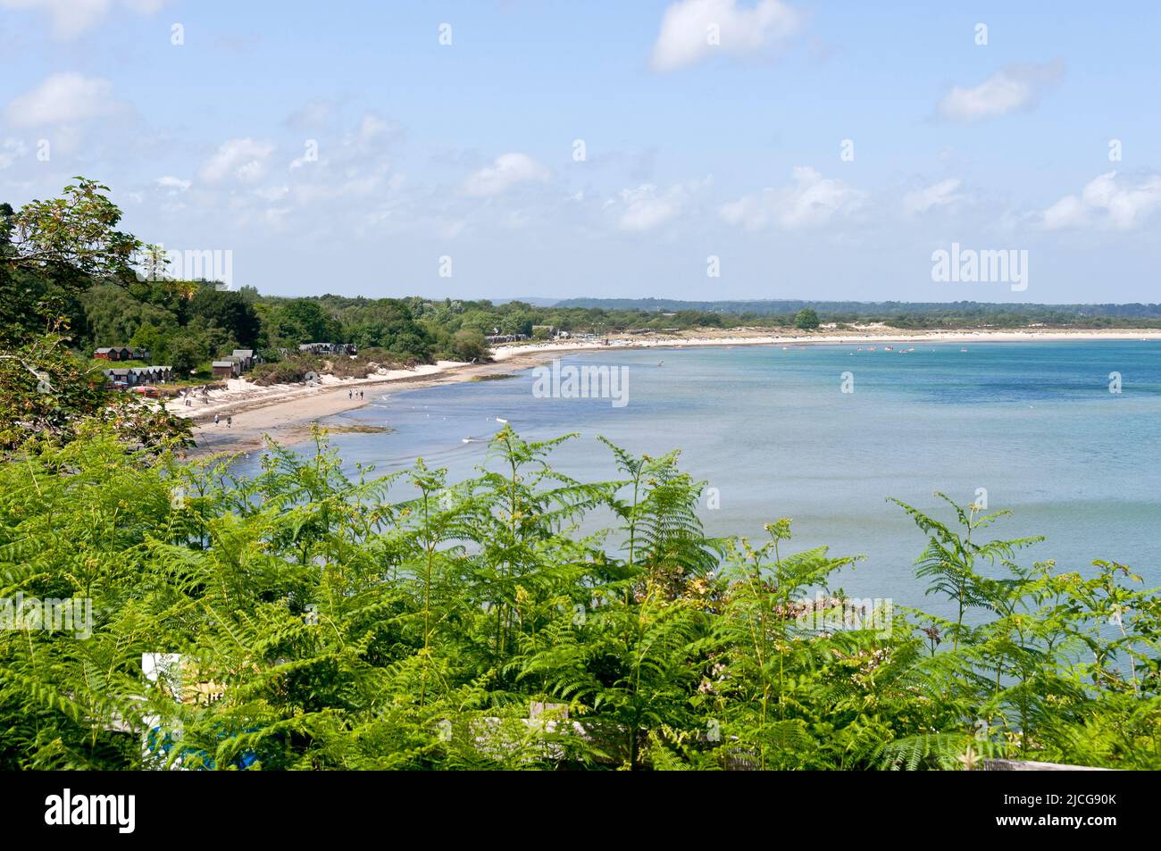 View towards Studland Bay, Poole, and Sandbanks, Dorset, England Stock