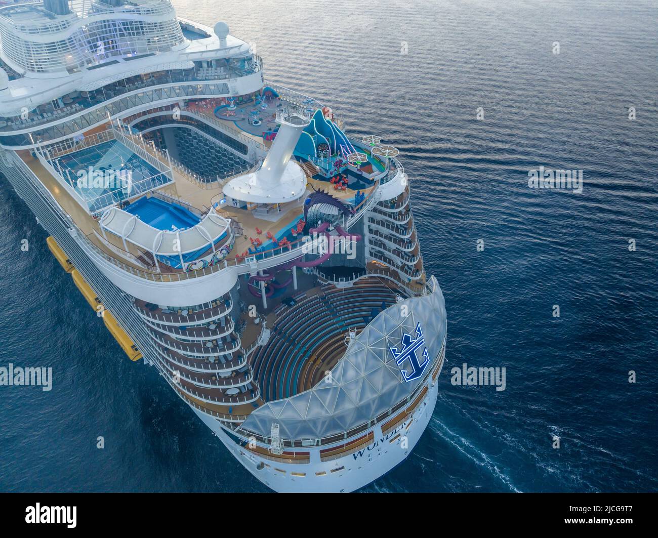 Wonder of the Seas cruise ship by Royal Caribbean,. The biggest cruise ...