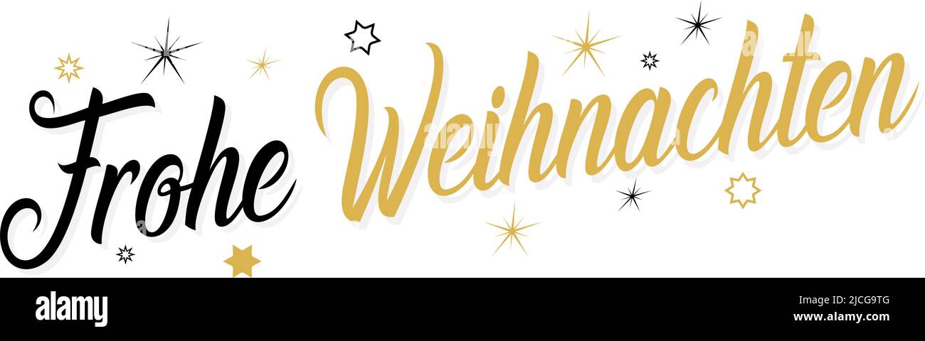 Frohe Weihnachten. German Christmas greetings as vector. White back ...