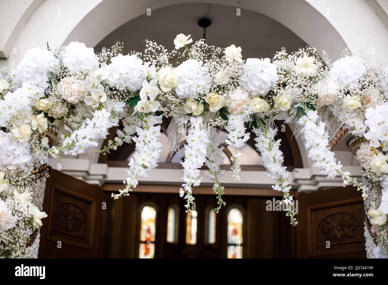Flowers at the wedding ceremony, close up Stock Photo Alamy