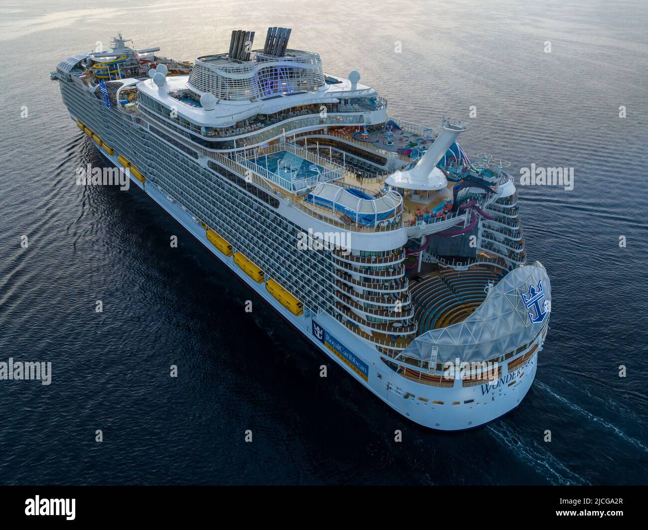 Wonder of the Seas cruise ship by Royal Caribbean,. The biggest cruise ...