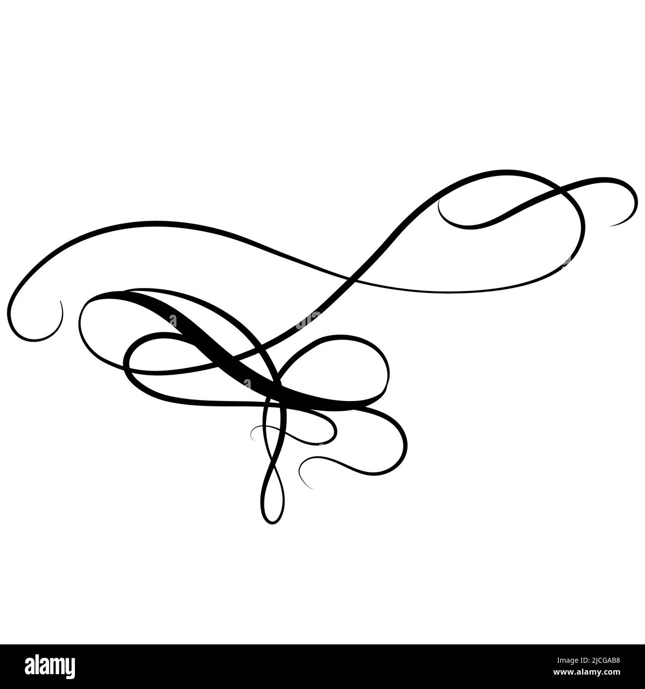 Handwriting stroke and text underline lettering element, hand drawn ...
