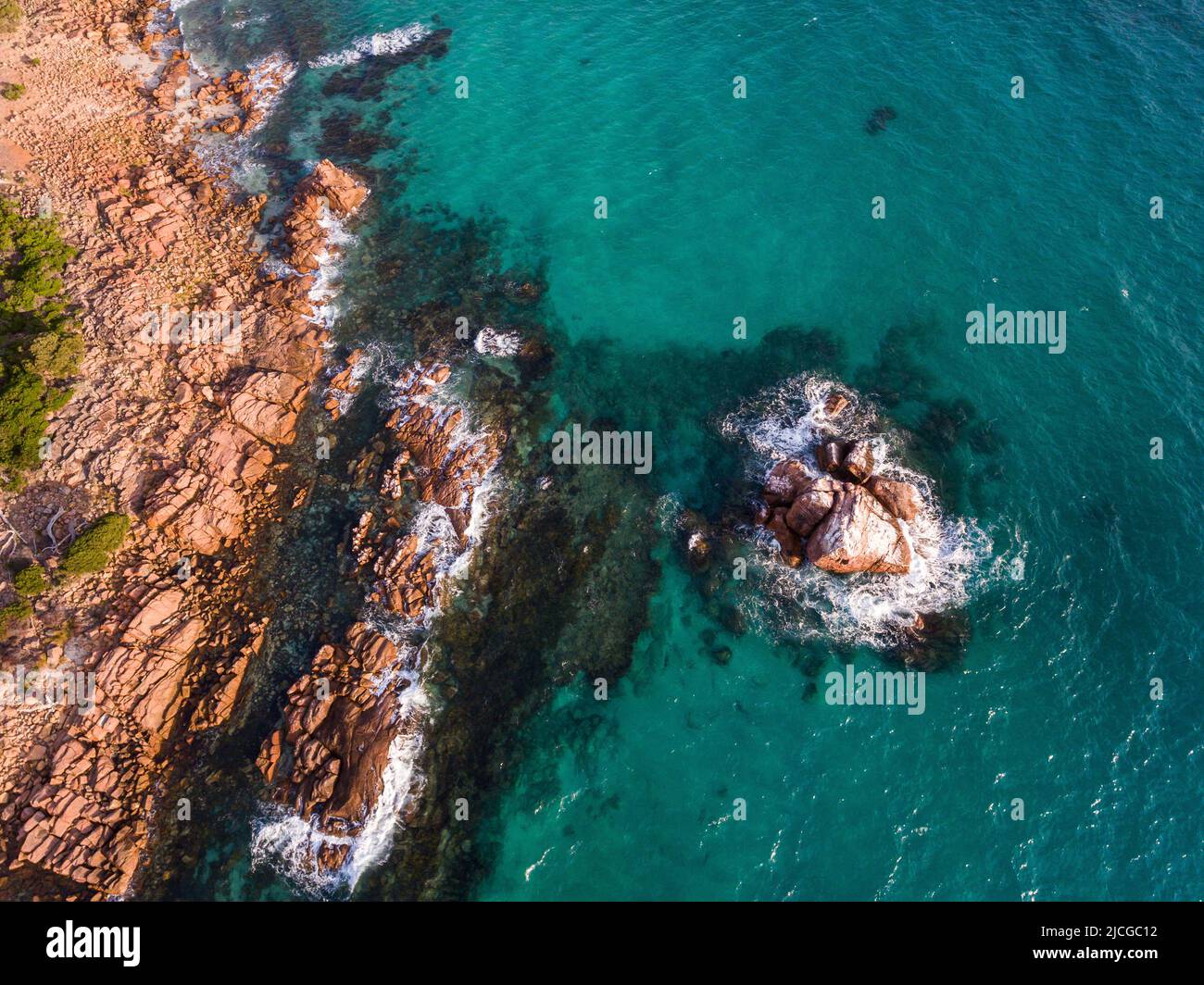 Aerial view Gannet Rock Cape Naturaliste region, Western Australia Stock Photo