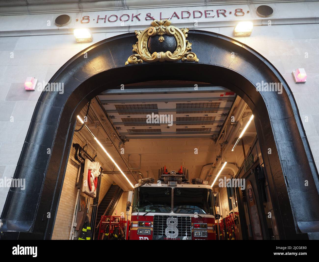 Image of the Hook and Ladder 8 fire station featured in the
