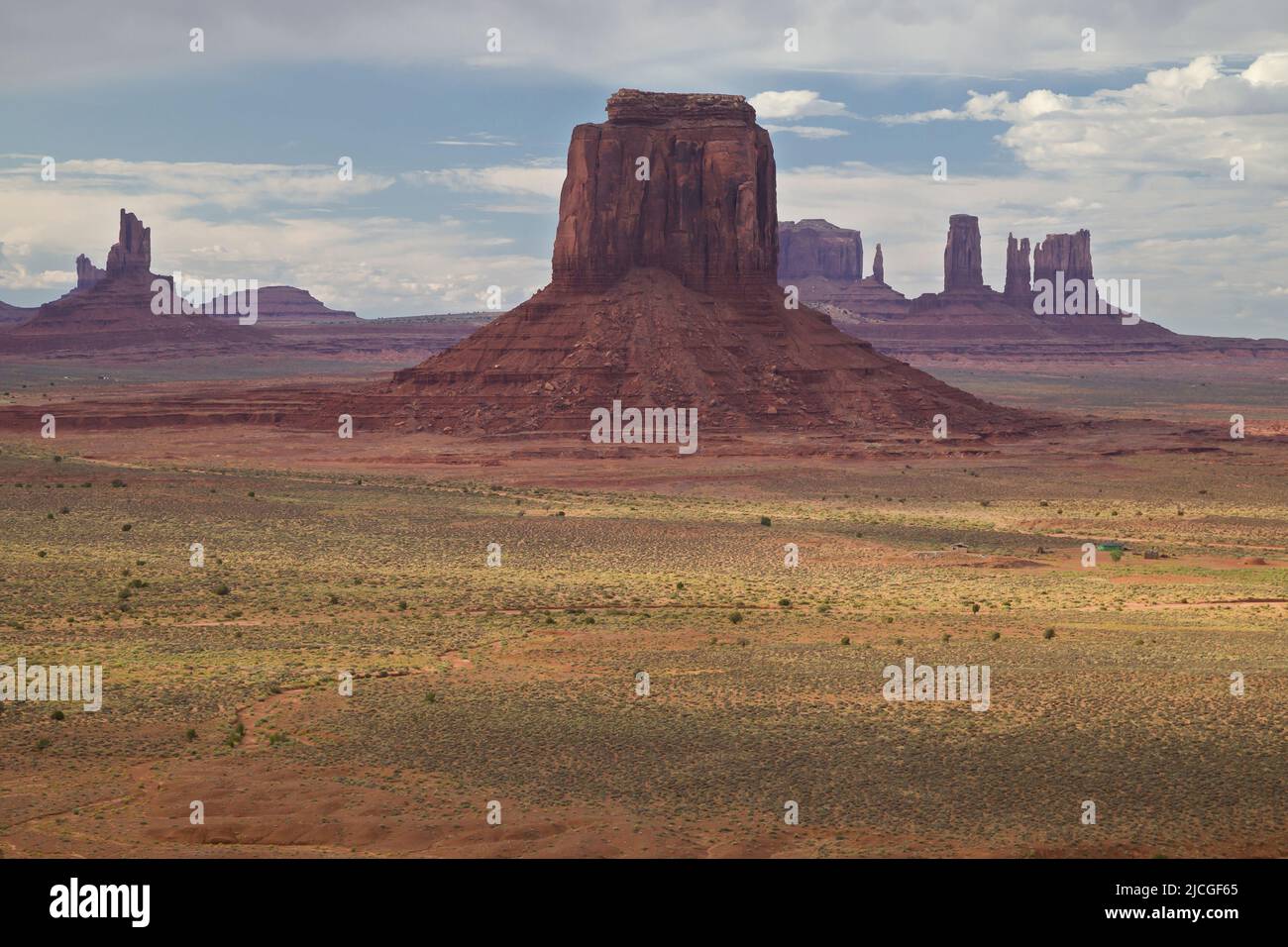 East Mitten Butte from Artist's Point in Monument Valley, Arizona, United States. Stock Photo