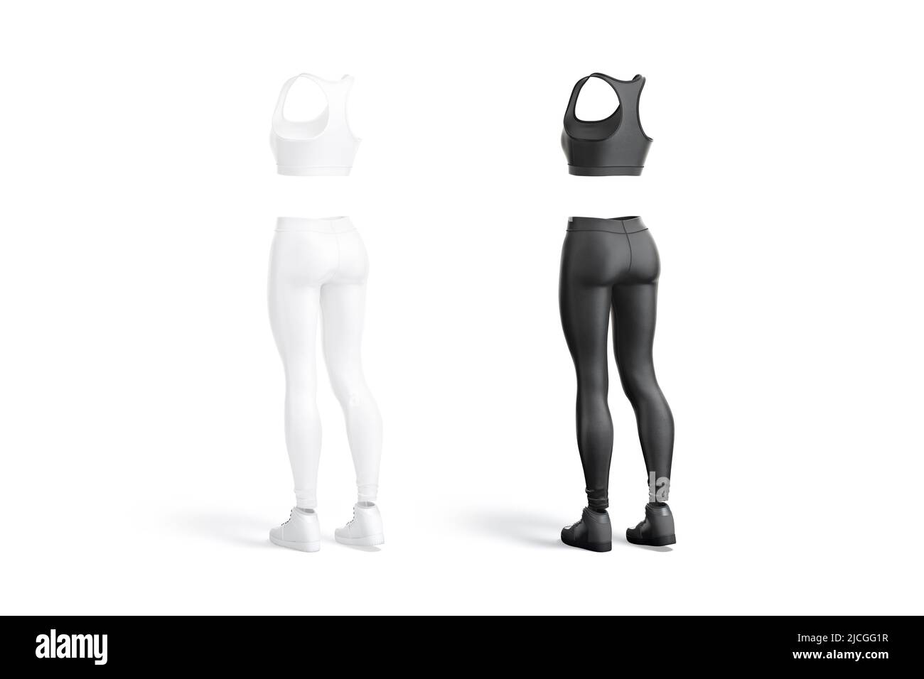 Blank black and white women sport uniform mock up, isolaed Stock Photo