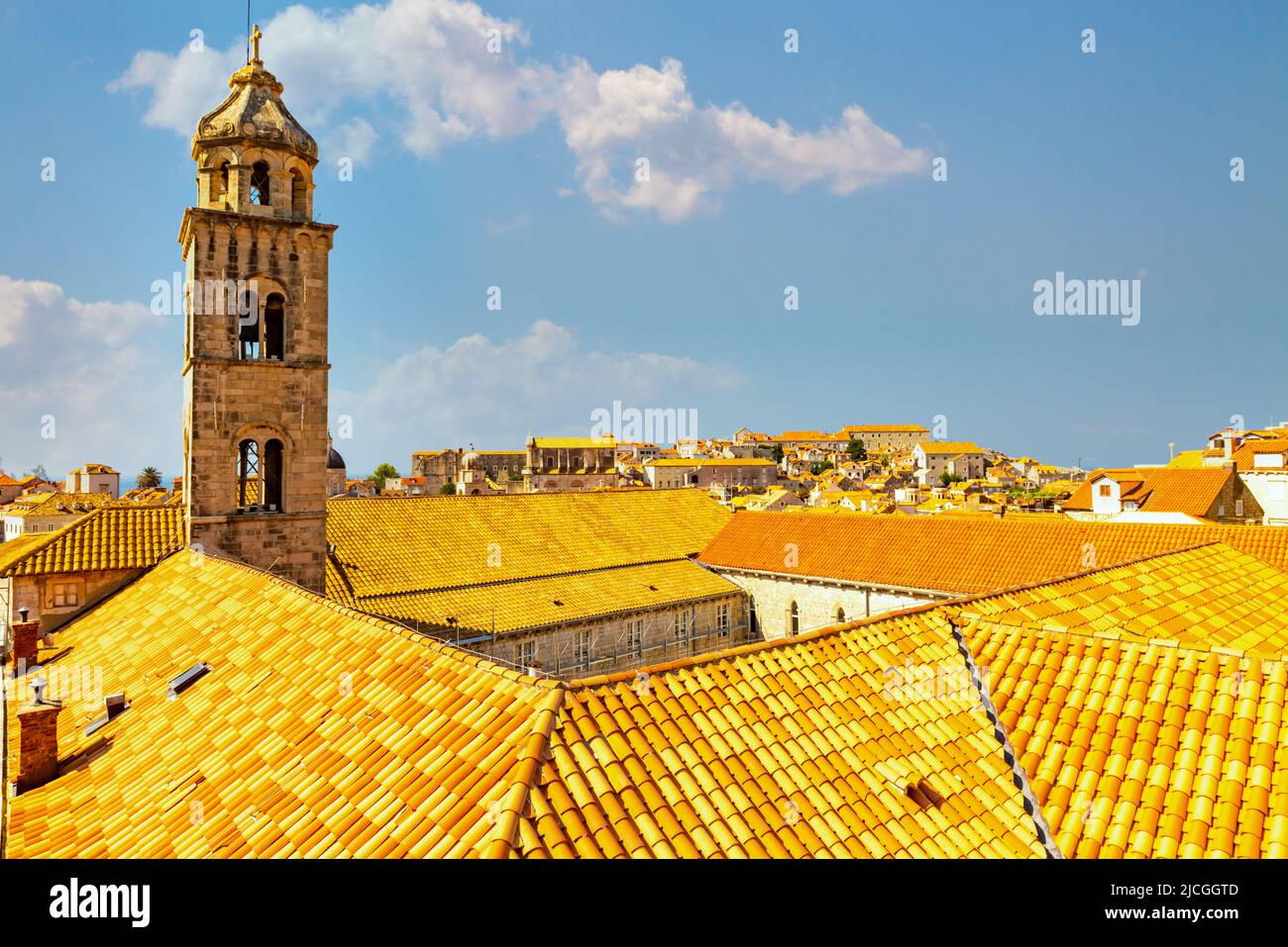 Panorama Dubrovnik Old Town roofs. Europe, Croatia Stock Photo